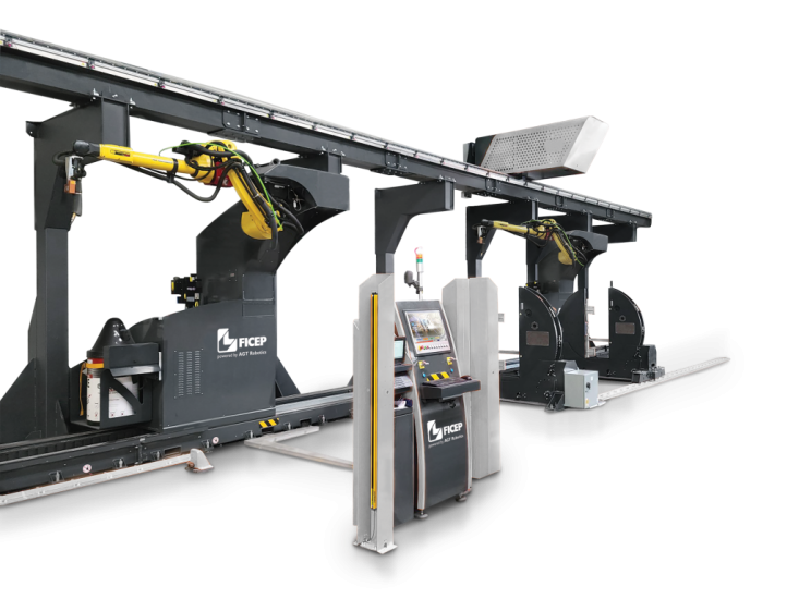 Combining the Ficep SABRE welding robot with Ficep E Lexington system,