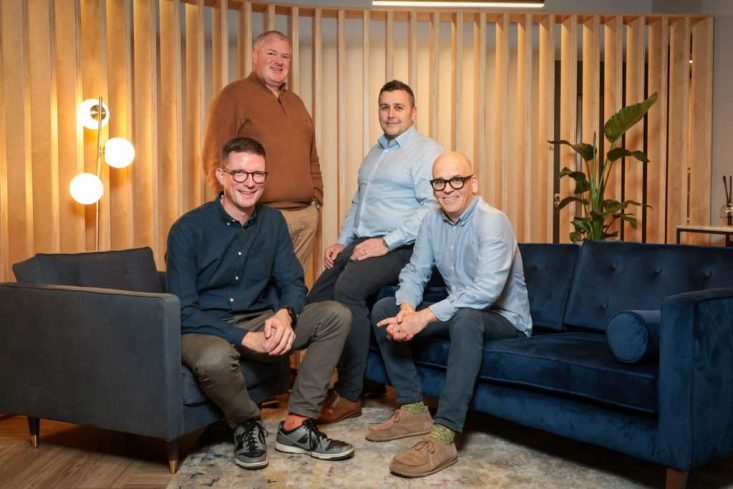 Pictured, from left, are: Simon Whittaker, Co-Founder and CEO of Vertical Structure; Paddy O’Hagan, COO of Instil; Marc Dowie, Co-Founder and COO of Vertical Structure; Tara Simpson, CEO and Founder of Instil.