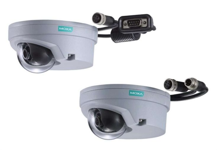 Moxa VPort 07-3 is an EN 50155 compliant onboard dome camera hardened against service interruptions caused by heavy vibration, impact or water ingress for surveillance use on light rail, buses, and passenger rail fleets (Courtesy of Moxa)