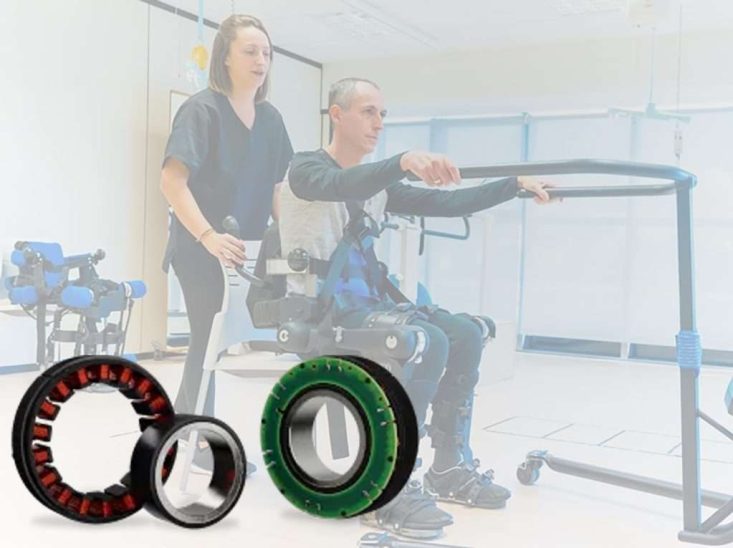 Exoskeleton designers continue to see the advantages of frameless brushless DC (BLDC) motors such as the Kollmorgen TBM2G.