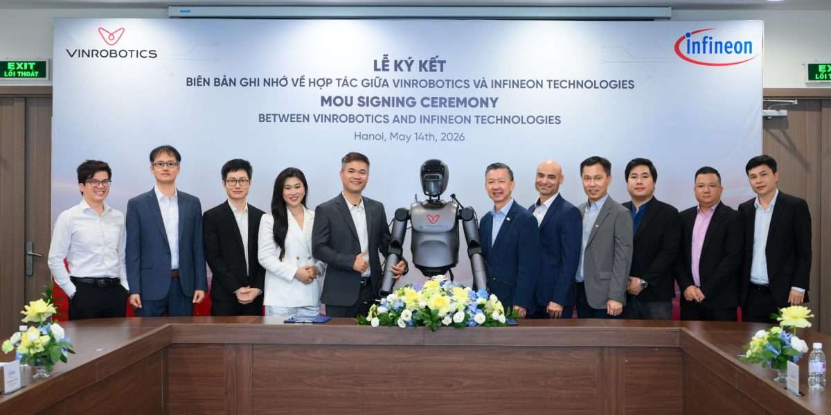 The MoU between Infineon and VinRobotics will leverage Infineon's comprehensive portfolio of semiconductor solutions to support VinRobotics' development of advanced robotic platforms.