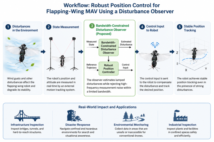 New control method helps flapping-wing robots recover from wind disturbances