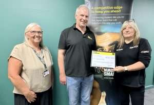 LtoR - Dr Ann Mulhaney (University of Salford), Alain Dilworth (Made Smarter) and Sharron Watson (The Awning Company)
